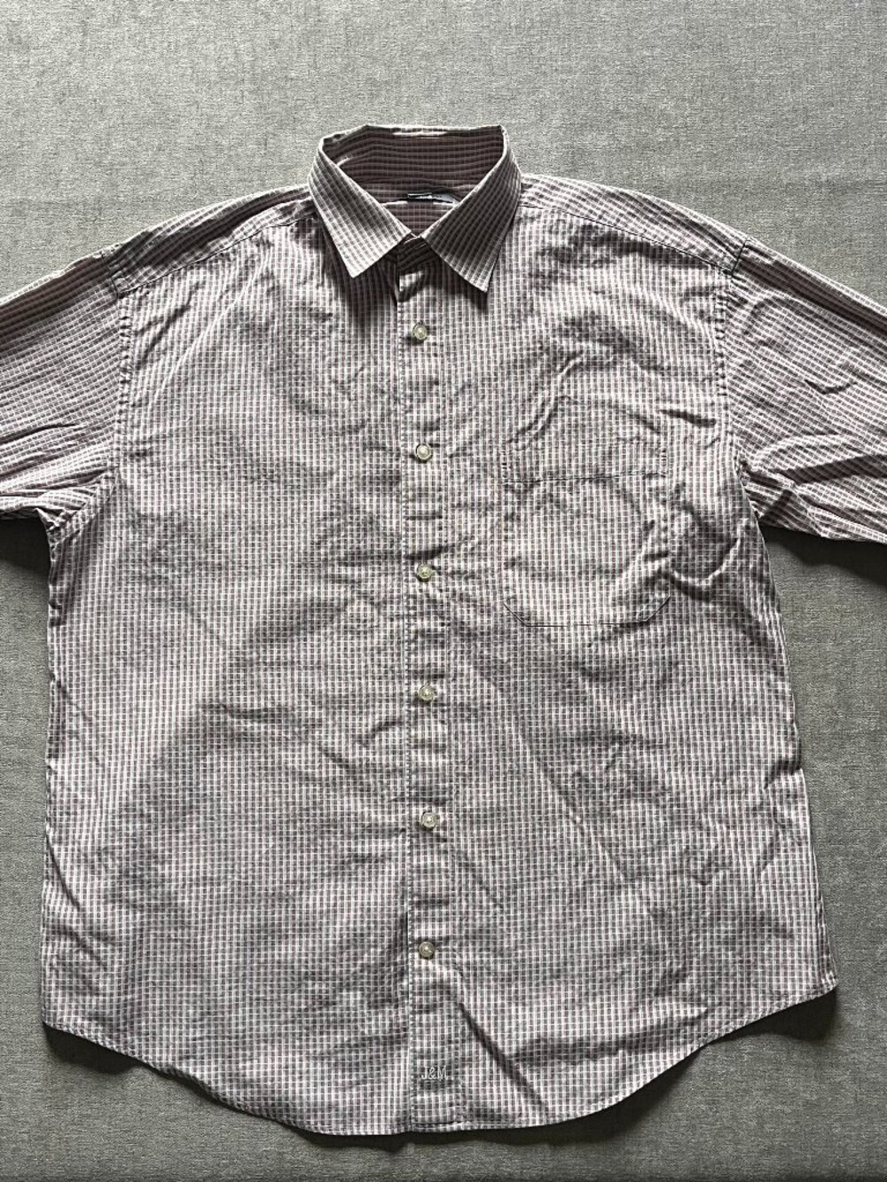 Johnston & Murphy Button Up Shirt Men L Red Cotton Long Sleeve Casual Luxury